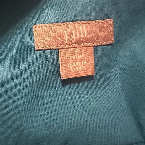 J. Jill cyan 100% linen prairie tiered crochet and lace maxi skirt cottagecore - Picture 8 of 11